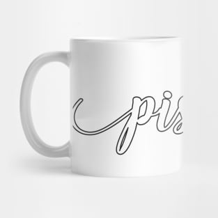 Pisces Zodiac Script Sticker Mug